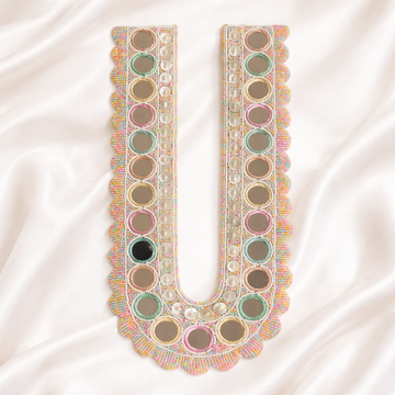 Handmade Multicolor Mirror Work Neck Patch