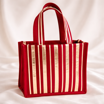 Fabric Wedding Gift Bags with Gold Detailing (Set Of 12 & 24 Pieces)