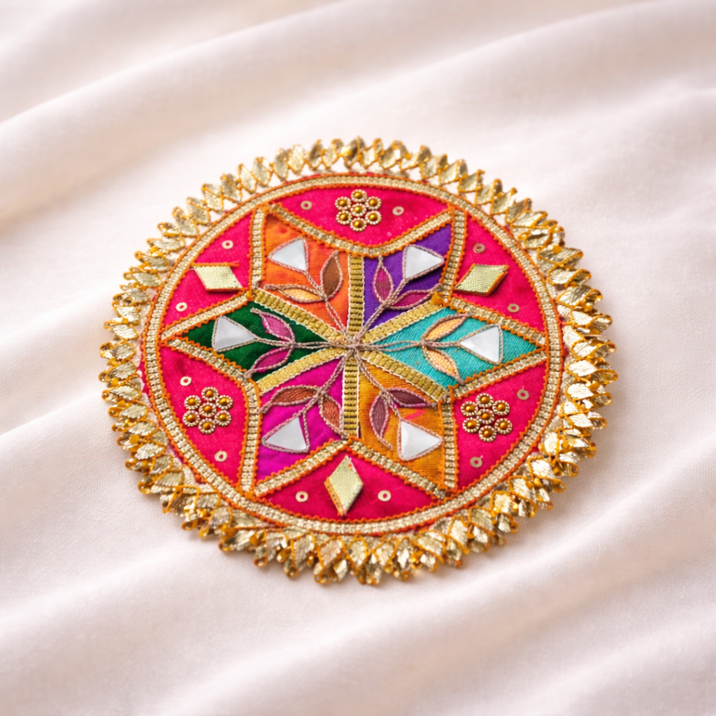 Red Embellished Gota Patti Patch (12 Pieces)