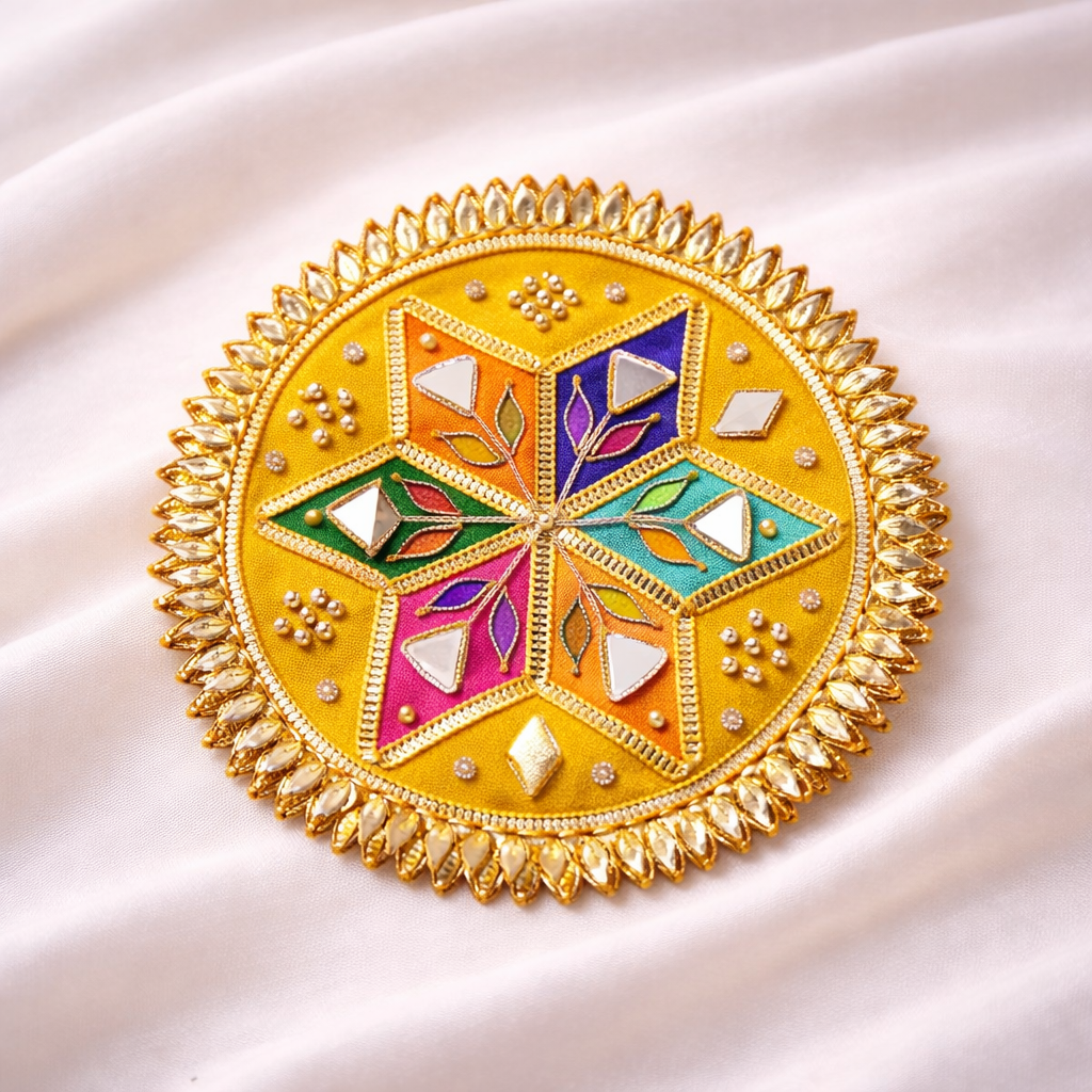 Red Embellished Gota Patti Patch (12 Pieces)