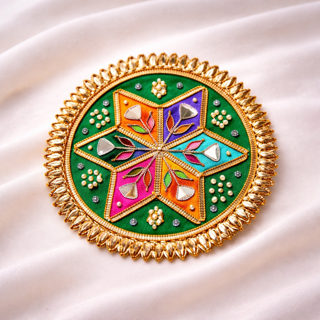 Red Embellished Gota Patti Patch (12 Pieces)