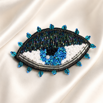 Evil Eye Beaded Patch with Crystal & Threadwork Detailing