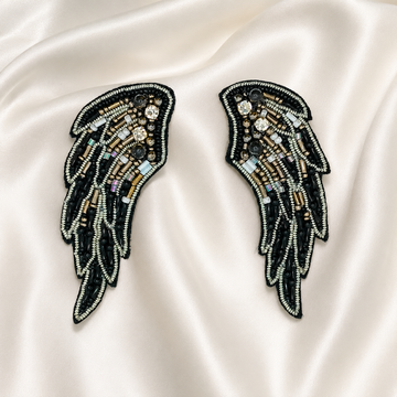 Statement Angel Wing Beaded Appliqué Patch Pair