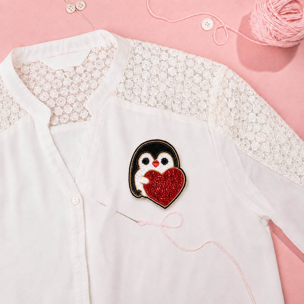 Love Hug Penguin Patch