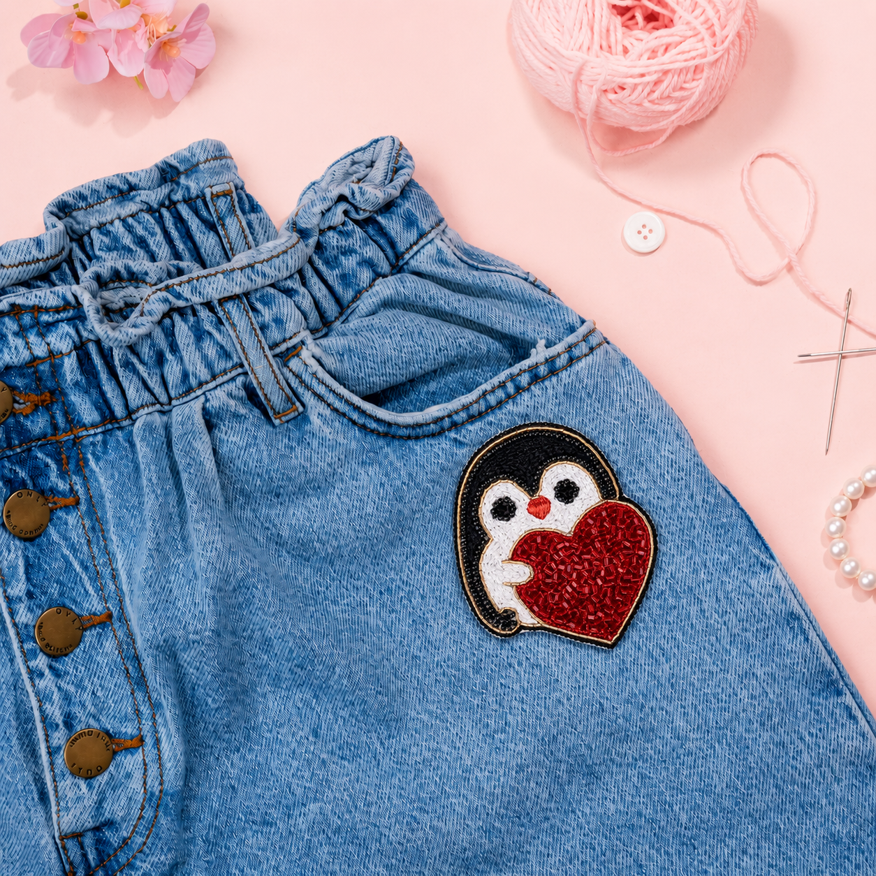 Love Hug Penguin Patch
