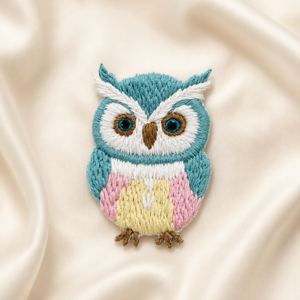 Pastel Hoot Owl Embroidered Patch