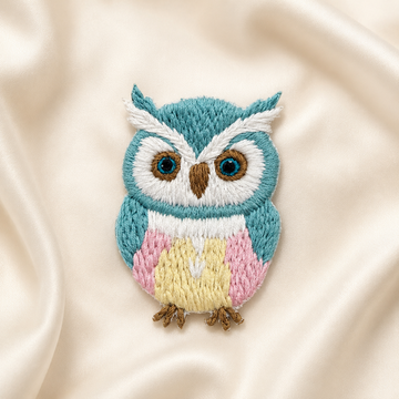 Pastel Hoot Owl Embroidered Patch
