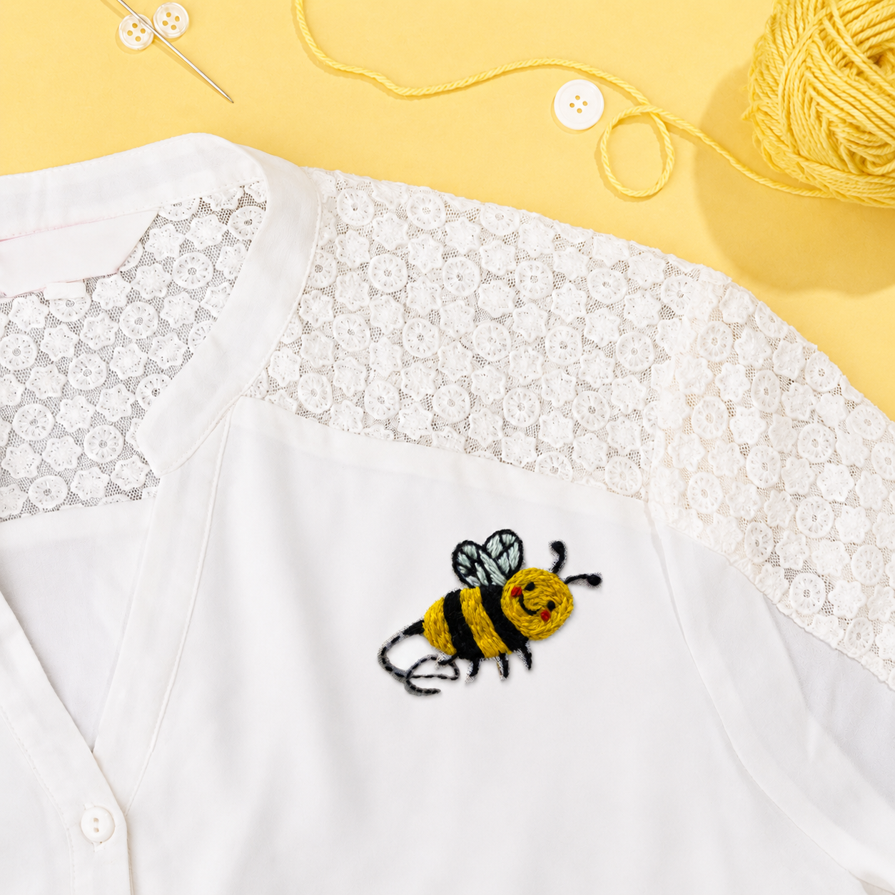Happy Little Bumblebee Embroidered Patch