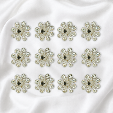 Elegant White Floral Zardozi Patch