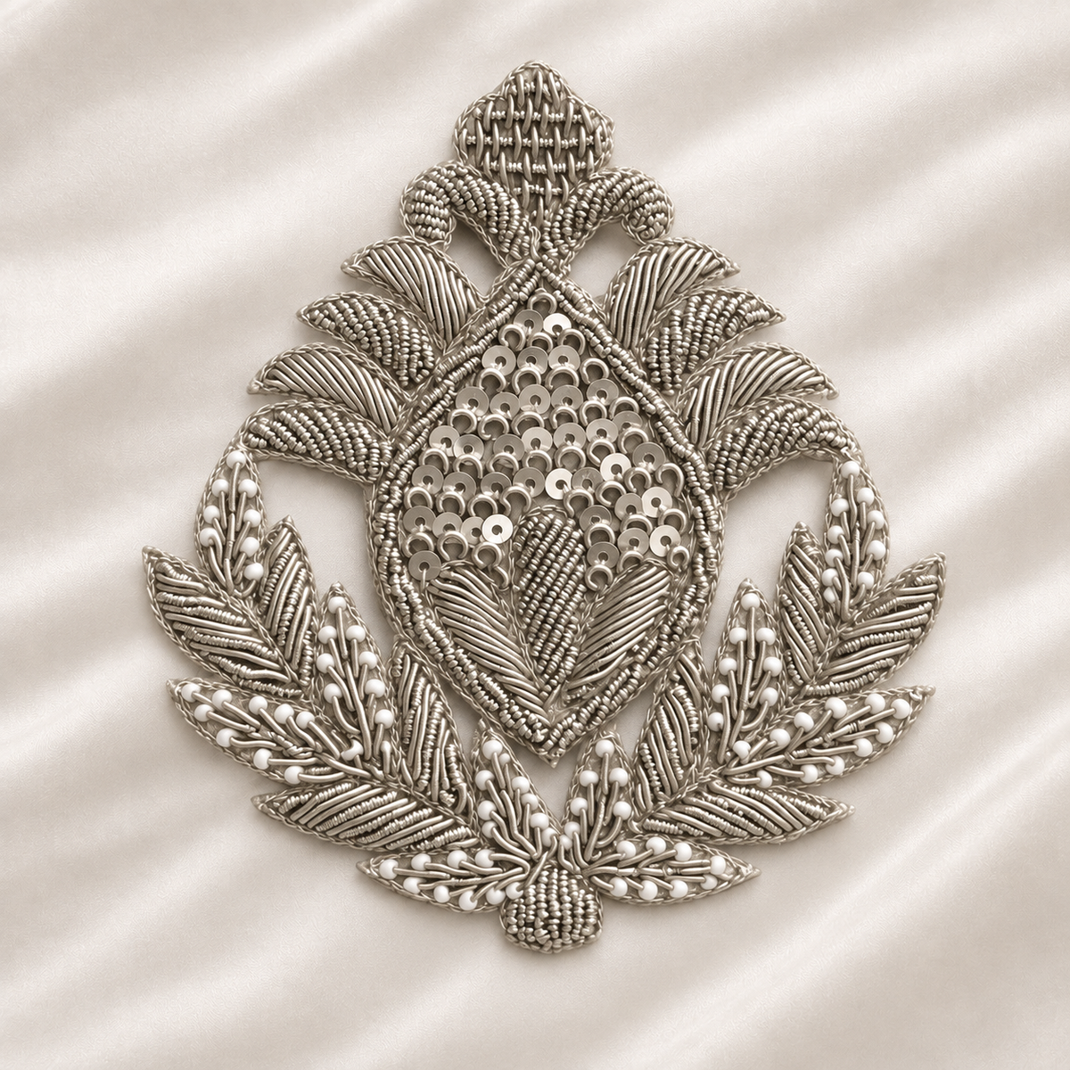 Handcrafted Zari Embroidered Applique Patch