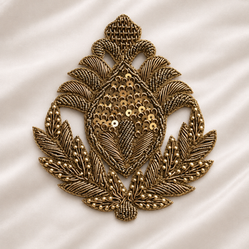Handcrafted Zari Embroidered Applique Patch