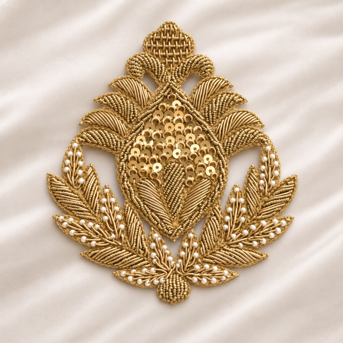Handcrafted Zari Embroidered Applique Patch