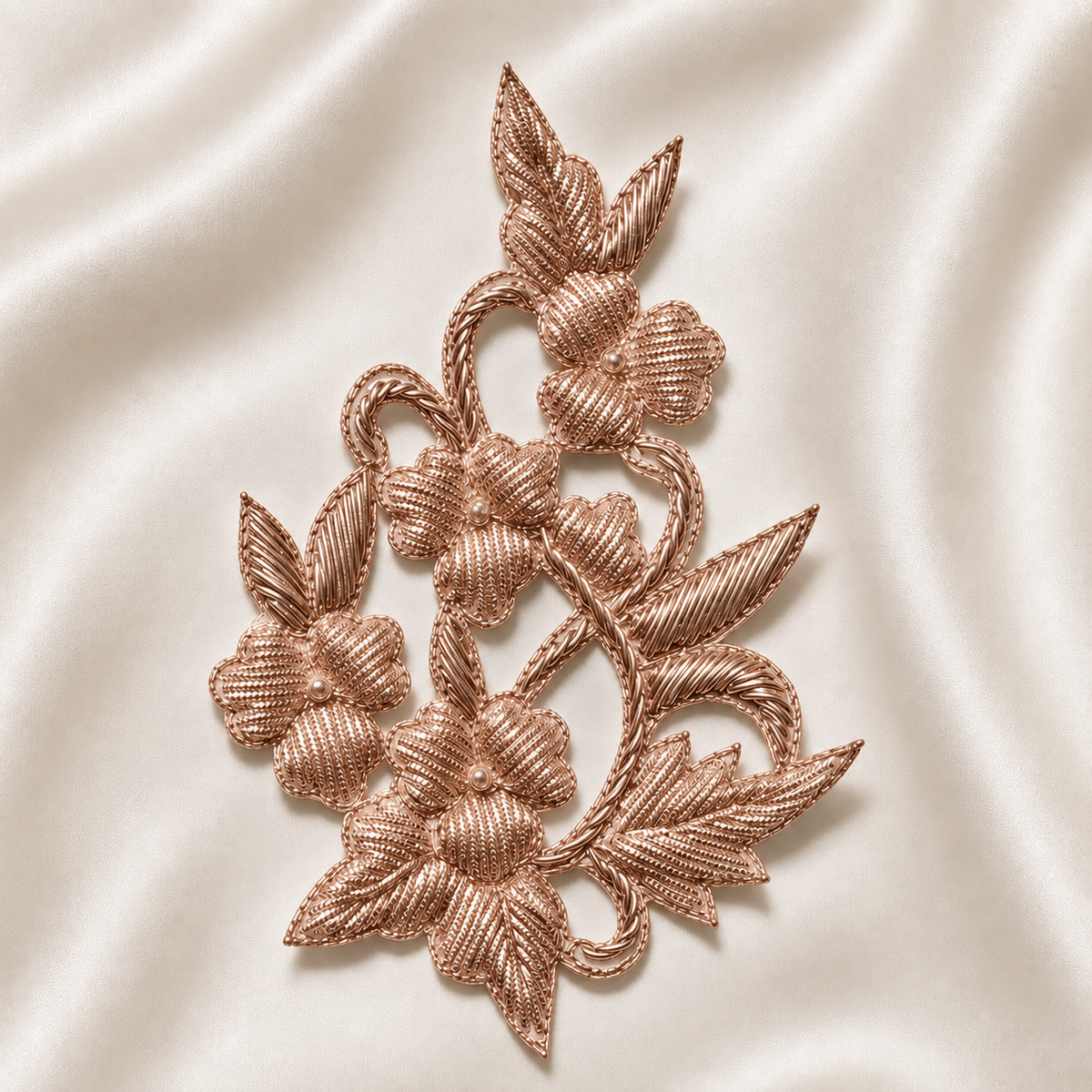 Handcrafted Floral Motif Embroidered Patch with Sequin Work