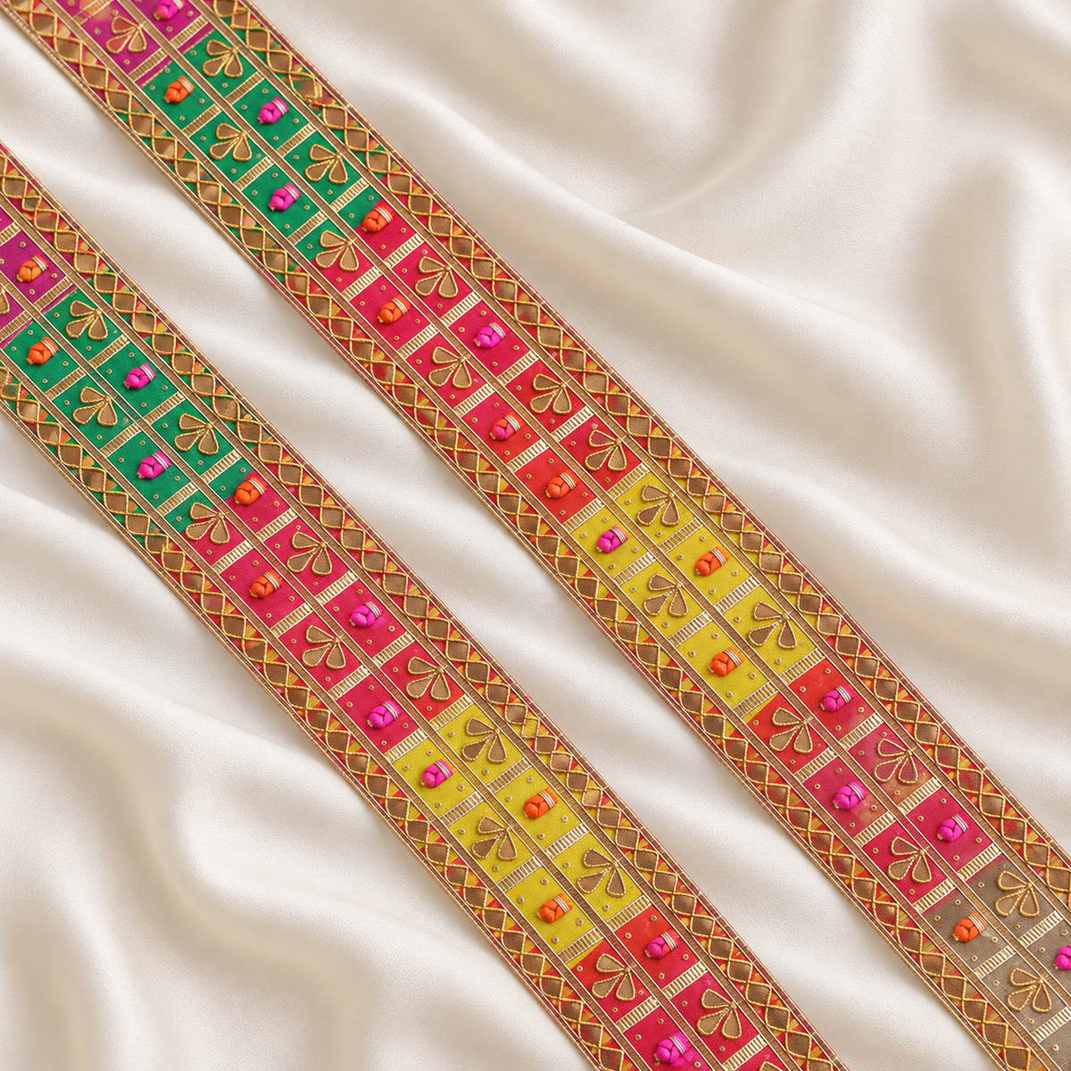 Gota Patti Embroidered Lace Trim Border with Sequin Work