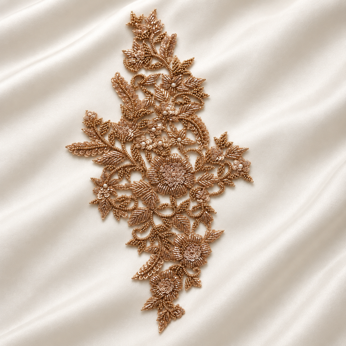 Floral Zardozi Embroidery Patch