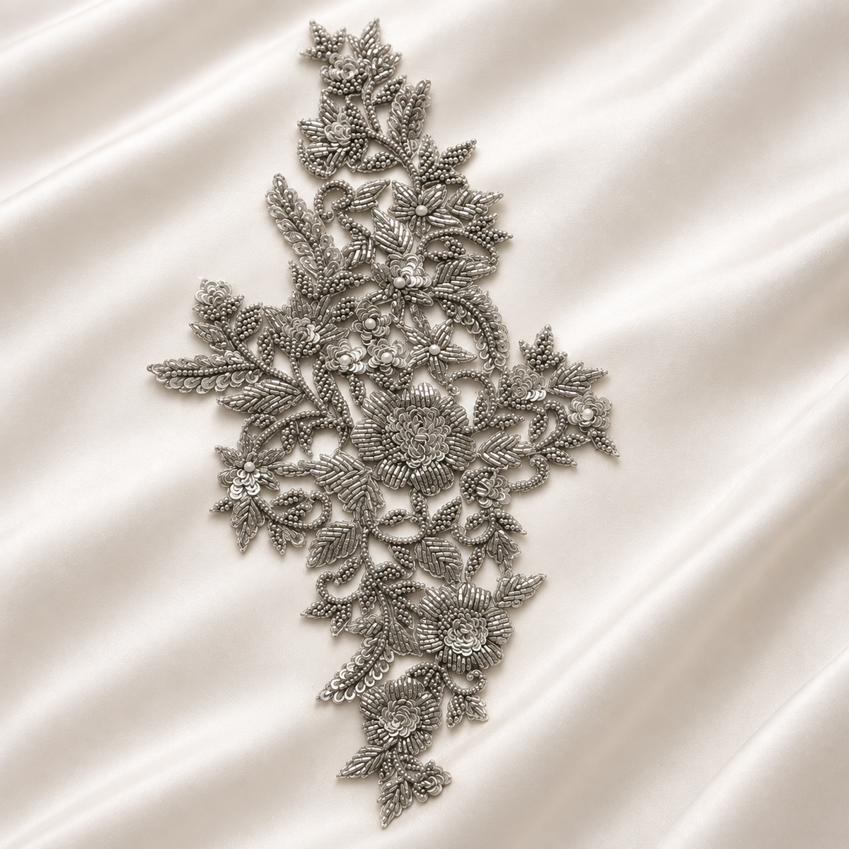 Floral Zardozi Embroidery Patch