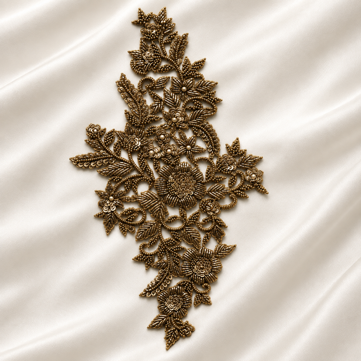 Floral Zardozi Embroidery Patch