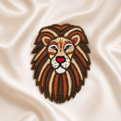 Regal Lion Embroidered Appliqué Patch