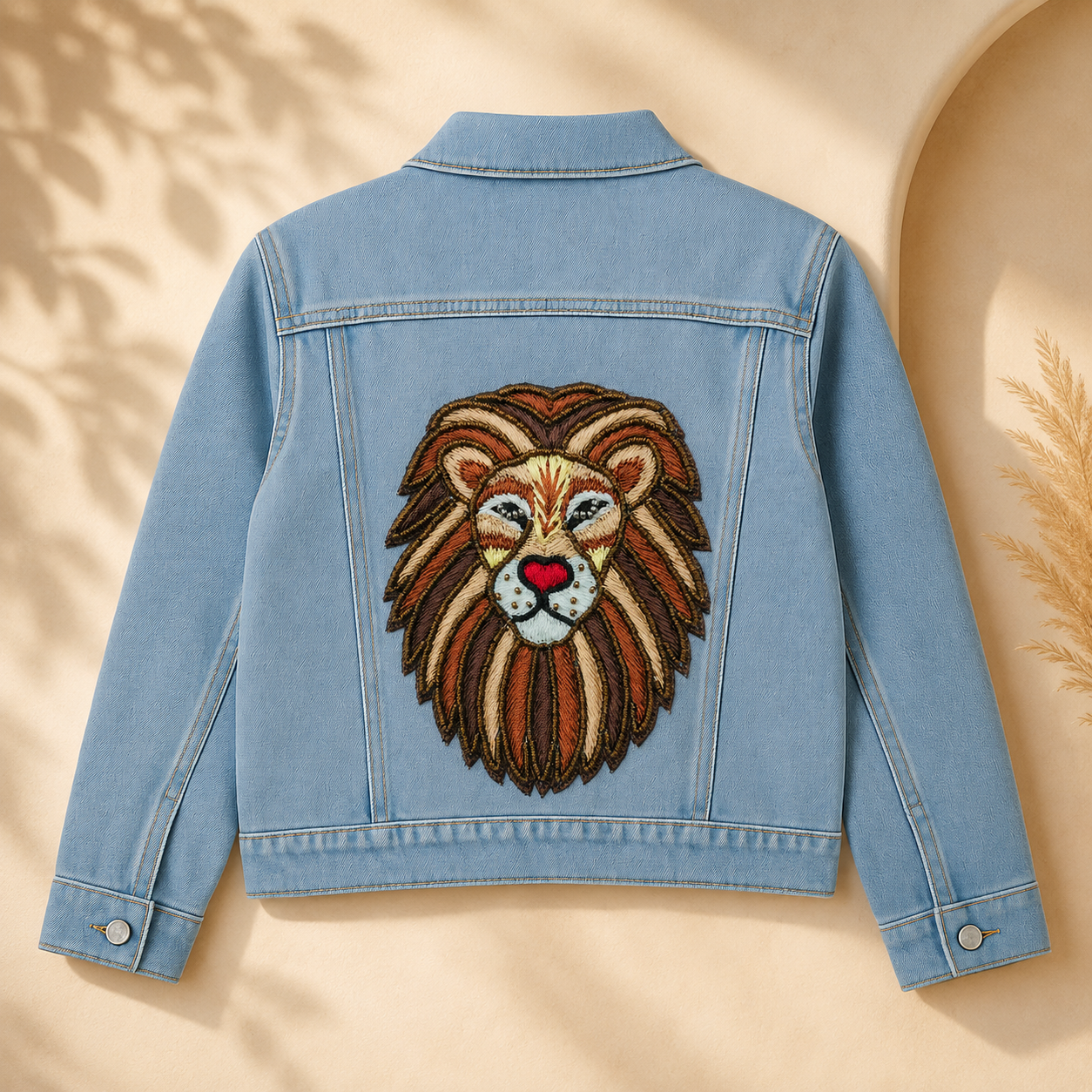 Regal Lion Embroidered Appliqué Patch