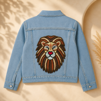 Regal Lion Embroidered Appliqué Patch hover image