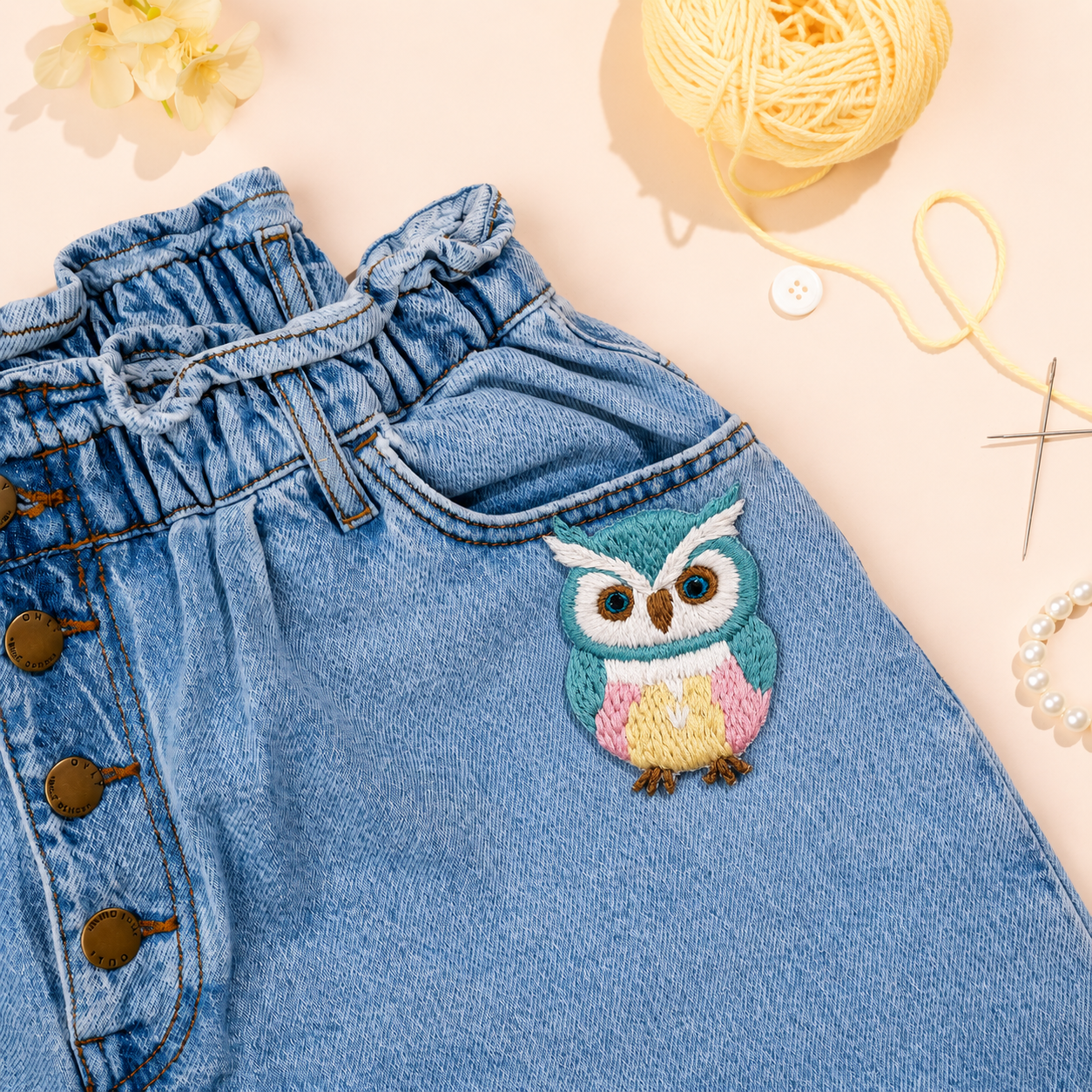 Pastel Hoot Owl Embroidered Patch