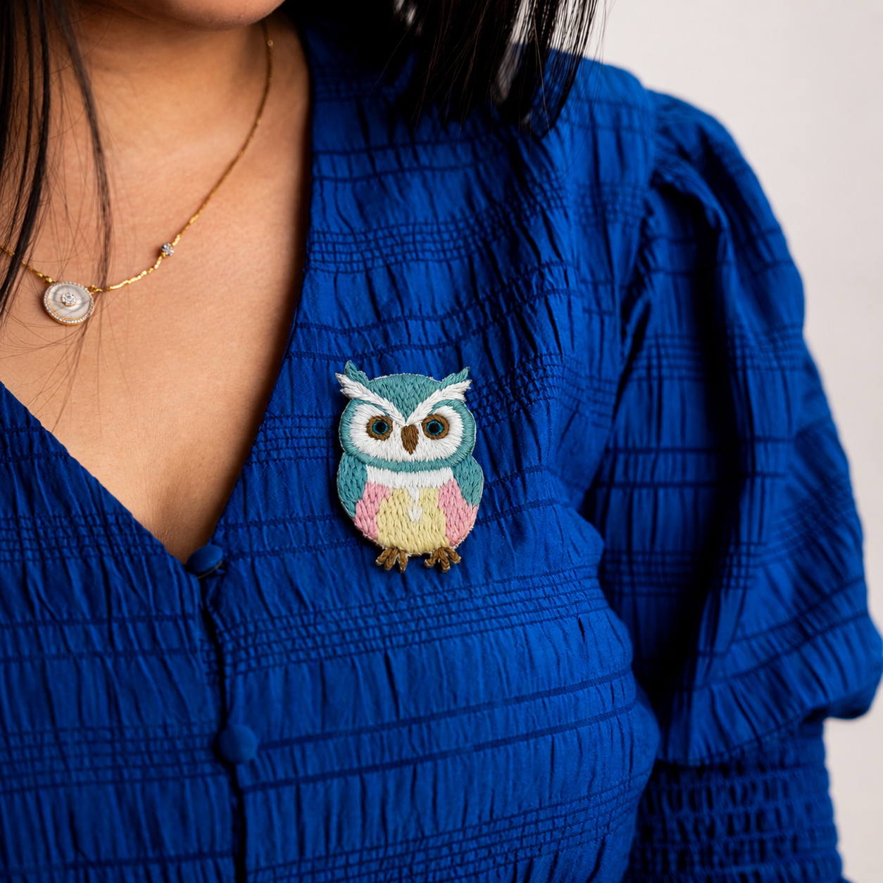Pastel Hoot Owl Embroidered Patch