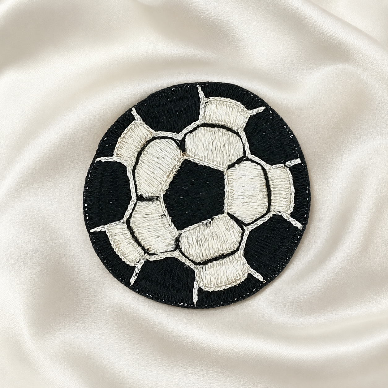 Football Embroidered Patch with Textured Threadwork