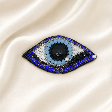 Evil Eye Embellished Patch with Sequins, Beads & Crystal Detailing