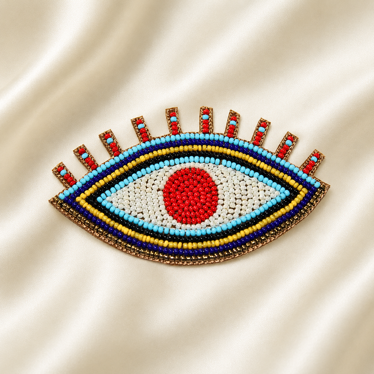 Evil Eye Beaded Patch with Radiant Lash Detailing