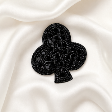 Black Club Beaded Appliqué Patch