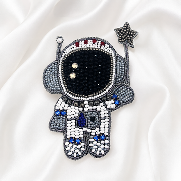 Astronaut Star Wand Beaded Appliqué Patch