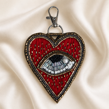 LoveGuard Beaded Evil Eye Heart Charm