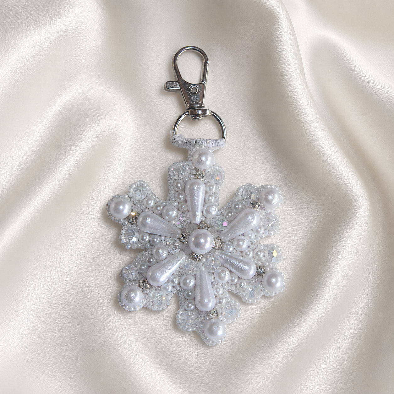 SnowCrystal Crystal Pearl Snowflake Charm