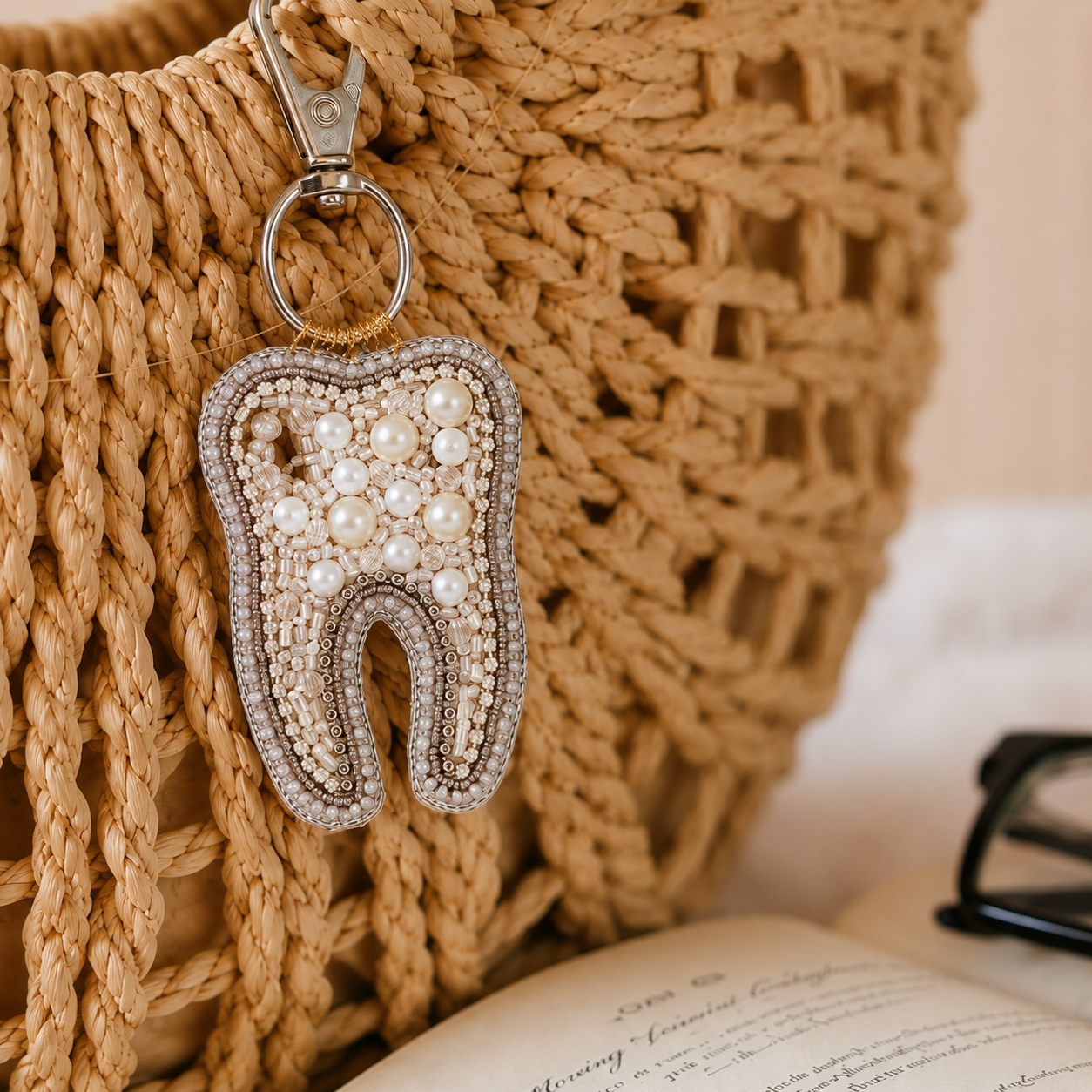 Tooth Crystal Pearl Tooth Charm