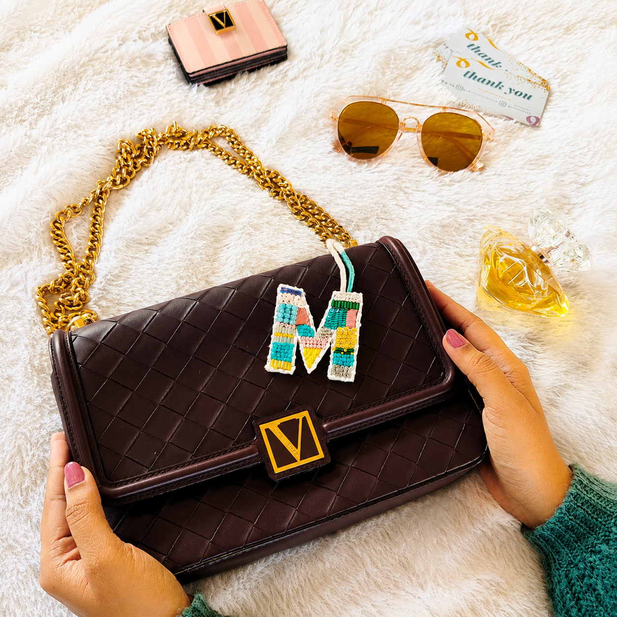 BohoBeadworks Alphabet 'M' Bag Charm