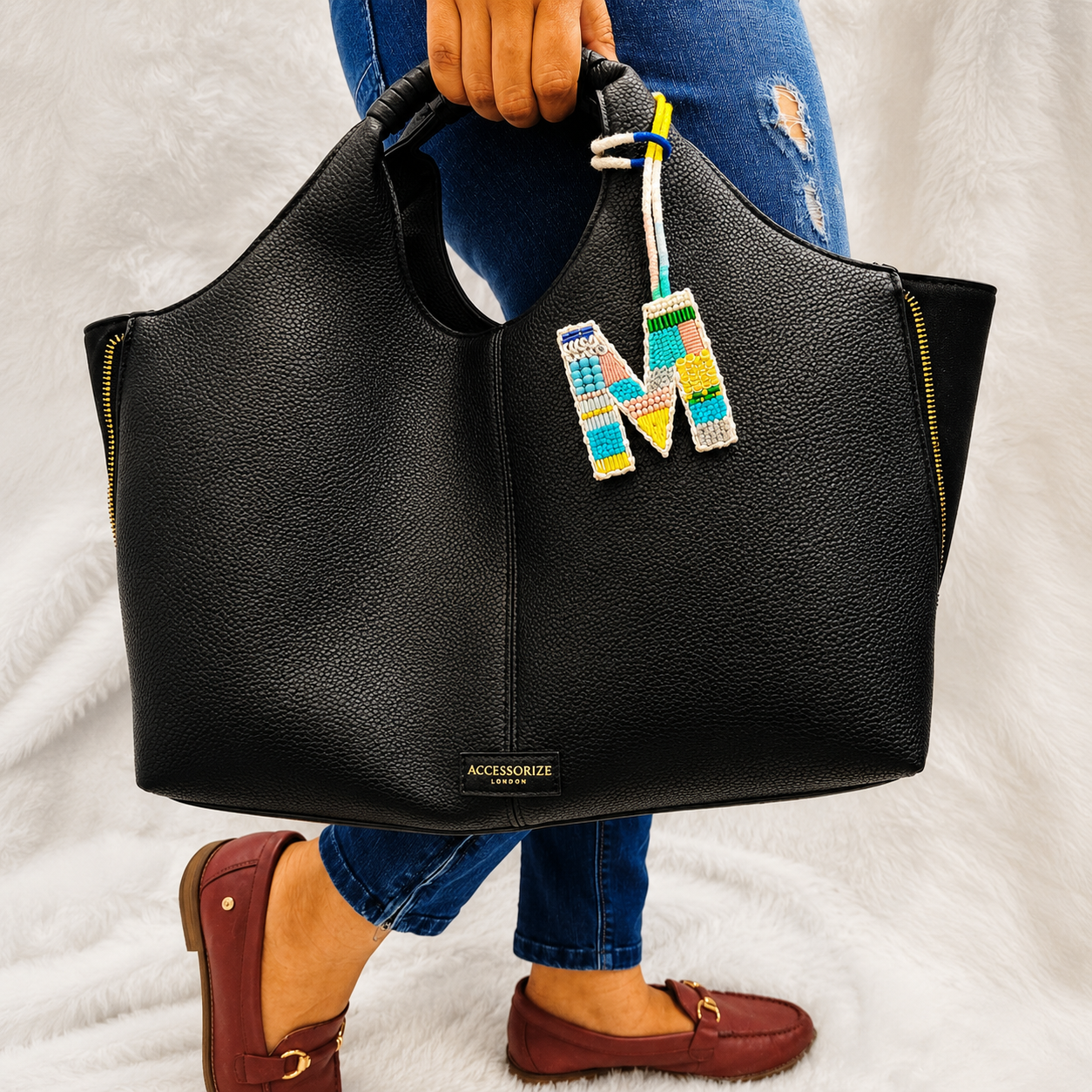 BohoBeadworks Alphabet 'M' Bag Charm