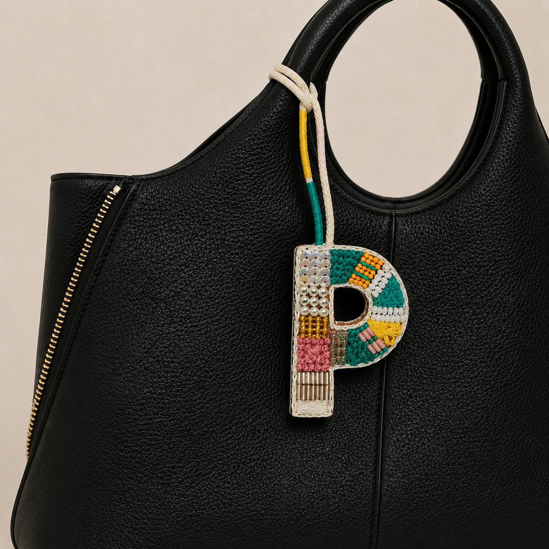BohoBeadworks Alphabet 'P' Bag Charm