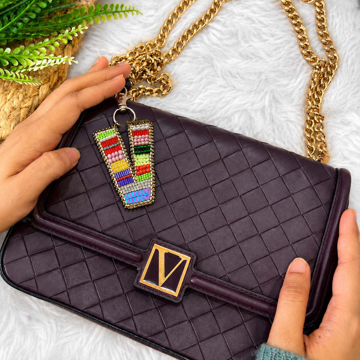 Color Crush Bag Charm 'V' Bag Charm
