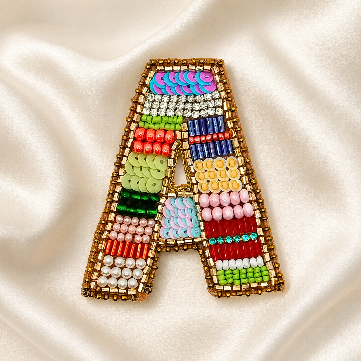 Color Burst Alphabet 'A' Handmade Patch