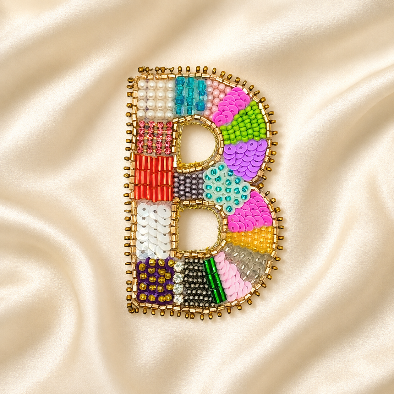 Colorburst Alphabet 'B' Handmade Patch