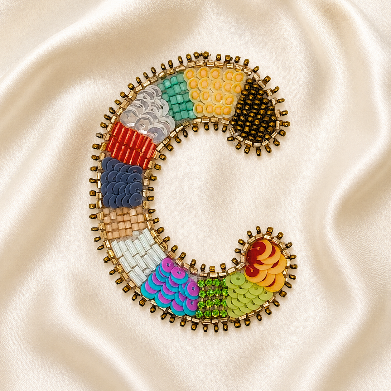 Colorburst Alphabet 'C' Handmade Patch