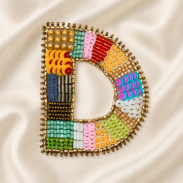 Color Burst Handmade Patch Alphabet 'D'