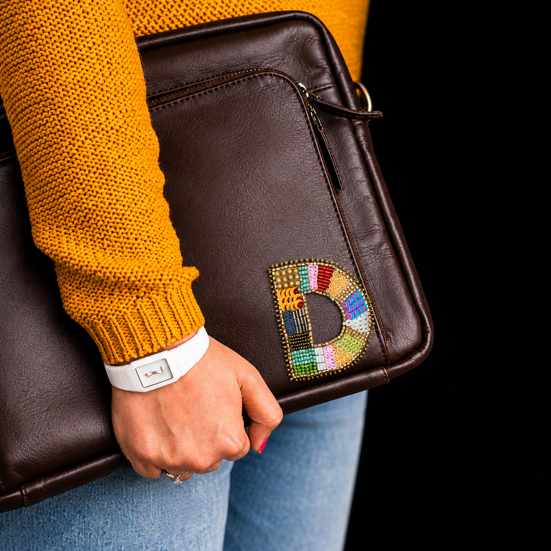 Color Burst Handmade Patch Alphabet 'D'