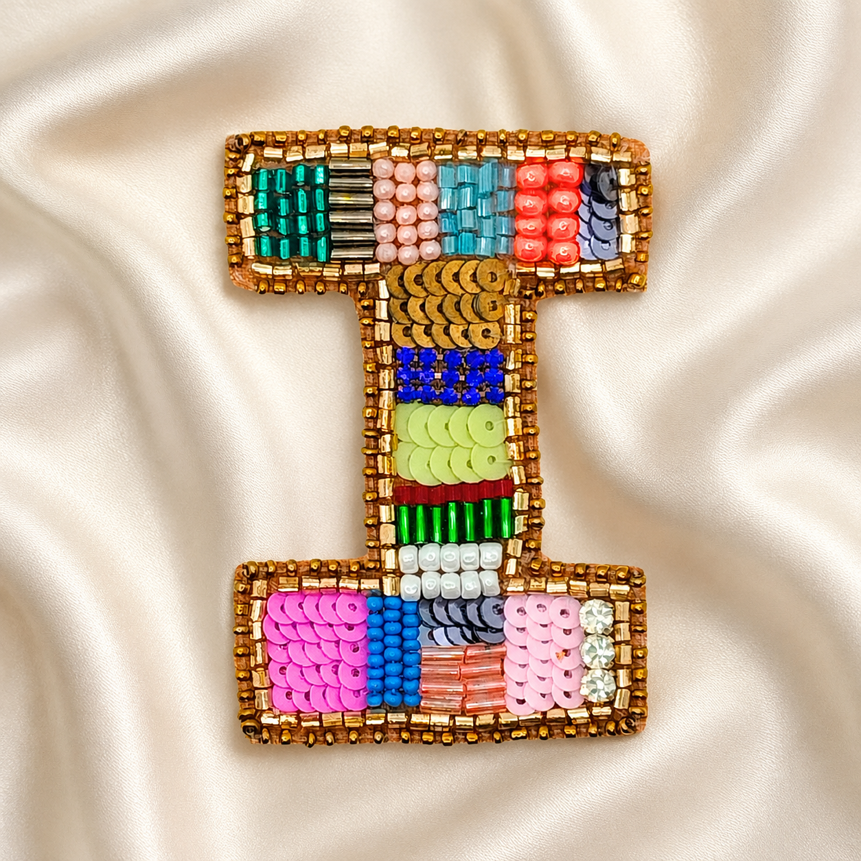Color Burst Alphabet 'I' Handmade Patch
