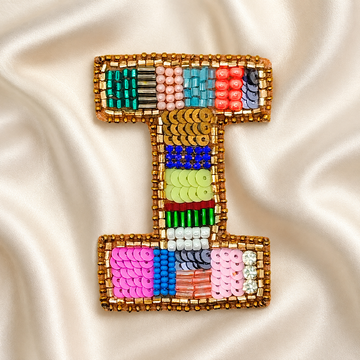 Color Burst Alphabet 'I' Handmade Patch