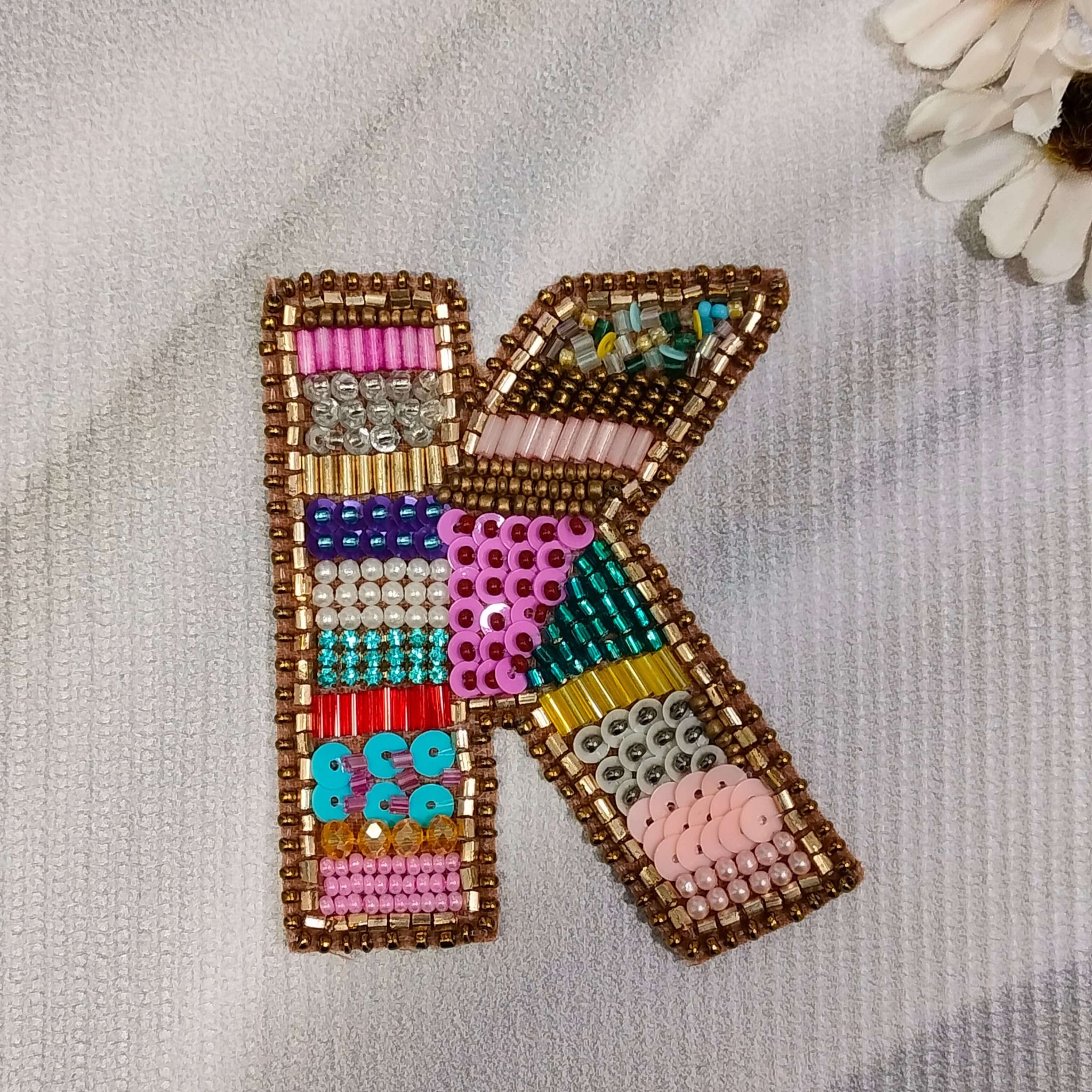 Colorburst Alphabet 'K' Patch