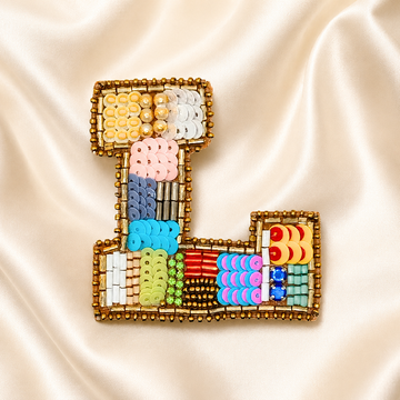 Color Burst Alphabet 'L' Handmade Patch