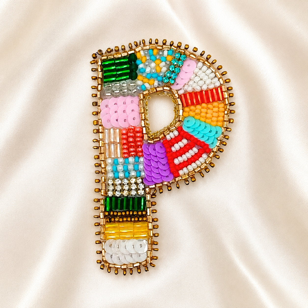 Colorburst Alphabet 'P' Handmade Patch