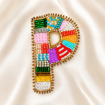 Colorburst Alphabet 'P' Handmade Patch