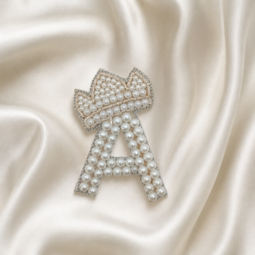 Regal Pearl Crown Alphabet 'A' Patch